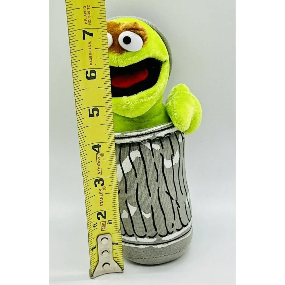 Sesame Street‎ Muppet Oscar The Grouch Plush In Garbage Can 7 inch Nanco